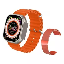 Smartwatch Dt8 Ultra + Plus Naranja Deportivo Llamadas Mensajes Hombre Mujer 