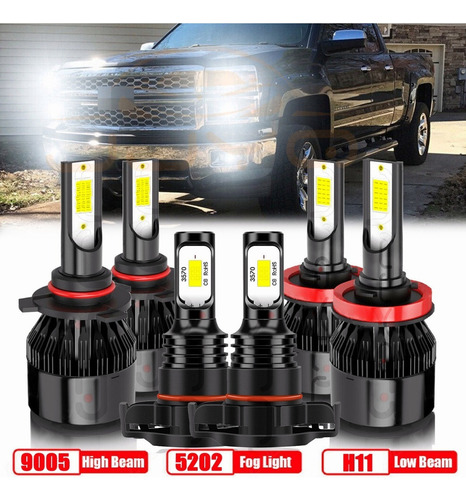 Para Chevrolet Silverado 2007-2020 Kit De Haz Alto/bajo Led Foto 2