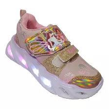 Tenis Urbano Choclo Niña Led Casual Focos Unicornio Velcro