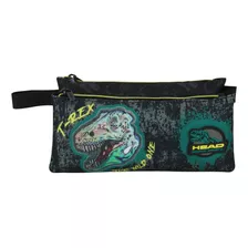 Estuche Escolar Celerio Dino 3d Negro Head