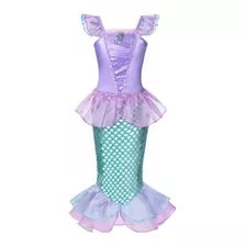 Princesa Disney Pequena Sereia Ariel Fantasia Vestido Luxo