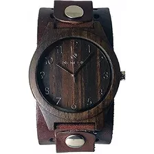 Nemesis Db266d Reloj Para Hombre Con Caja De Madera Oscura Y