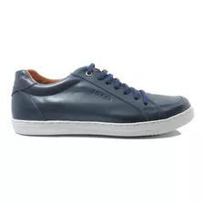 Zapatilla Hombre Cuero Azul Base Eva