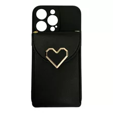 Funda Monedero Botón De Corazón Para iPhone 14 Pro