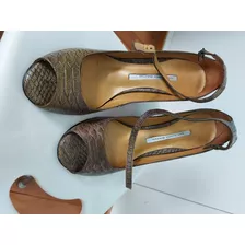 Zapatos Peep Toe De Cuero Milano Bags Talla 37
