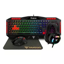 Combo Gamer Gamdias Poseidon Teclado Mouse Mousepad Headset