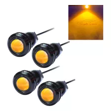 Led Para Grade Dianteira Caminhonetes Luz Âmbar 12v 4pç 18mm