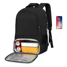 Bolsa De Almuerzo Mochila Impermeable Para Portátil Gran Capacidad Mochila Para Laptop 15.6inch Con Cargador Usb Bolsa De Almuerzo