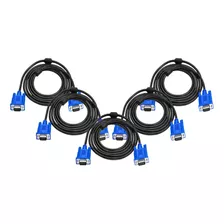 Kit 5 Cable Vga Macho Wi.22 1.5 Metros Laptop Pc Proyector