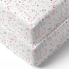 Bacati Muslin 2 Piece Crib Sheets Baseballredgrey