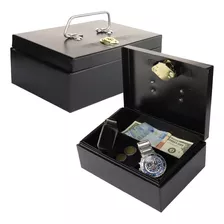 Caja Dinero Fuerte Seguridad / Cash Box Metálica Chica Joyas Color Negro