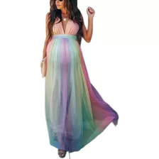 Vestido Arco-íris Plus Size Para Maternidade Y