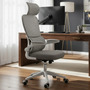 Cadeira Escritório Ergonômica Genebra G500 Luvinco Cor Cinza Com Suporte Lombar Estofado Mesh Malha