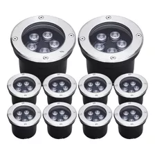 Kit 10 Spot Led Balizador Piso 5w Embutir Branco Quente/frio