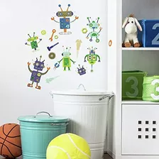 Roommates Rmk3941scs Robots Peel And Stick Wall Decals
