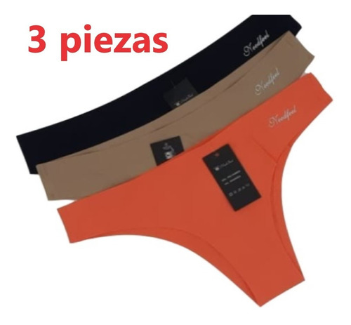 3 Piezas Calzones Colaless Invisible Mujer Sin Costura 