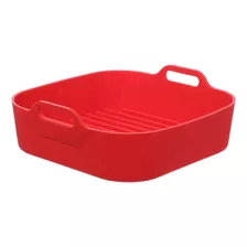 2 Formas De Silicone Air Frye Micro Ondas Forno 16 E 20cm Cor Quadrado Vermelho