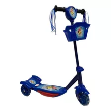 Monopatín Scooter Infantil 3 Ruedas Con Luces + Canasto