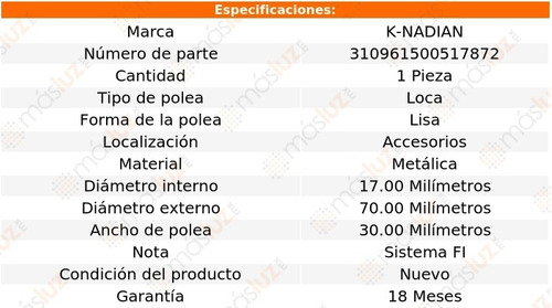 Polea Lisa Metalica Pontiac G8 V6 3.6l 08-09 K-nadian Foto 3