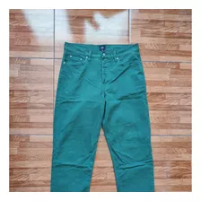 Pantalón Jeans H&m Loose Fit Color Verde De Hombre