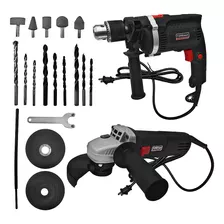 Kit Taladro 800w Amoladora Angular 880w Con Accesorios Forem