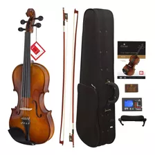 Cvn-300 Solidwood Ebony - Violin Con Cuerdas D'addario Prelu