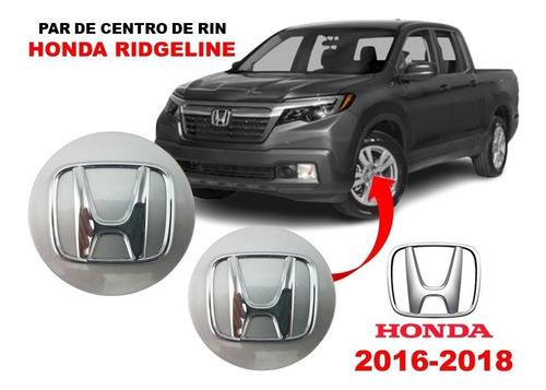 Par De Copas Centros De Rin Honda Ridgeline 2016-2018 Foto 2