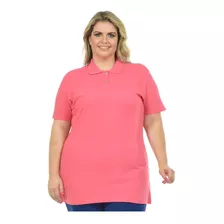 Kit 2 Camisas Polo Piquet Feminina Plus Size Fenomenal