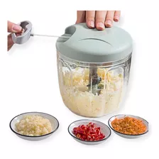 Processador De Alimentos Manual Grande Lâminas Inox 900 Ml