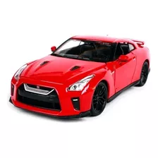 Auto Burago Nissan Gt-r 2017 Escala 1/24 Die - Cast Metal Color Rojo