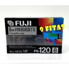 9 Fitas Fuji P6-120 8mm Metal P/ Filmadora Handycam