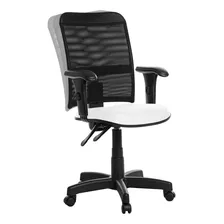 Cadeira De Escritório Ergonômica Tela Com Braço Branco Rv