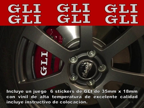 Sticker Calcomania Calipers Frenos Jetta Gli Volkswagen Foto 7