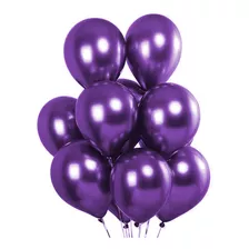 Balões Metalizados Roxo Bexigas Cromadas Nº9 - 25 Und's