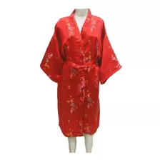 Kimono Oriental Happi Infantil Estampa Floral Seda