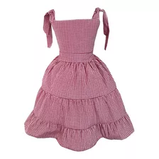 Vestido Xadrez Infantil Preto Branco Festa Junina Promoção