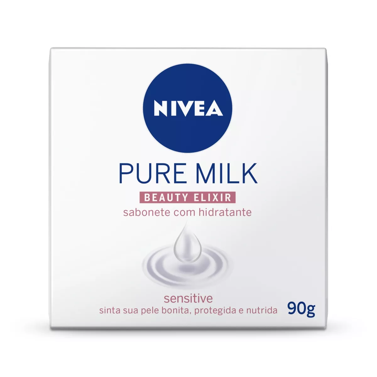 Sabão Em Barra Nivea Hidratante Sensitive Pure Milk Beauty Elixir De 90 G