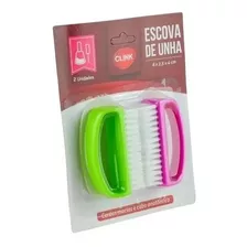 Escova De Unha Manicure De Plastico Colors Kit Com 2 Pecas