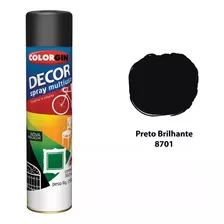 Tinta Spray Colorgin Decor Multiuso Varias Cores Cor Preto Fosco