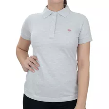 Camisa Polo Feminina Aeropostale Piquet Cinza Mescla - 98732