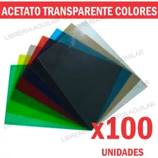 100 Acetato Laminas De 50x70cm Cristal Transparente Colores