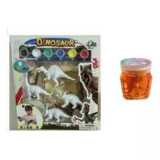 Combo Dinosaurios Paint Pack X 4 + Slime Con Dinosaurio