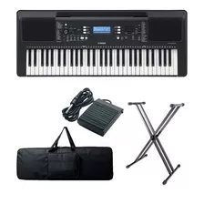 Teclado Yamaha Psr-e373 Nuevo+ Adaptador+base+pedal+forro