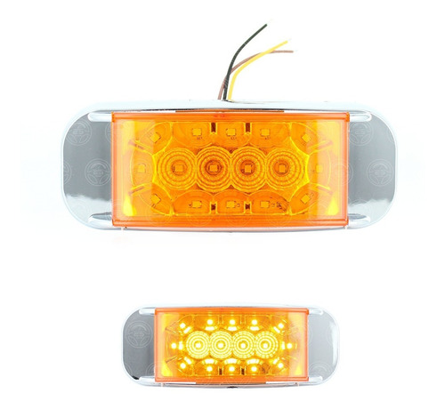 Plafon 16 Led Rectangular Con Estrobo Bisel Crom 12-24v F1 Foto 2