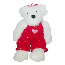 Peluche Oso Blanco Overall Corazon 22cm Hallmark