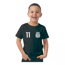 Remera Niño Di Maria 11 Seleccion Arg Afa Negra