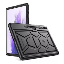 Funda Color Negro Anticaidas Para Samsung Galaxy Tab S7 Plus