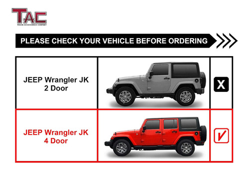 Tac - Estribos Laterales Compatibles Con Jeep Wrangler Jk 20 Foto 4