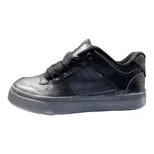 Zapatilla Urbana Cuero Ecologico Negro Freak Suela Negra