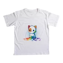 Camiseta Infantil Reserva Mini Gatinho Artista